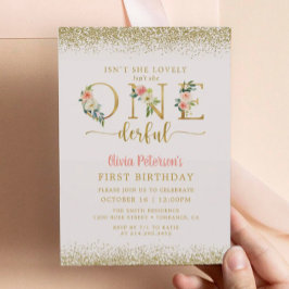Convites A garota Floral não é um primeiro aniversario mara