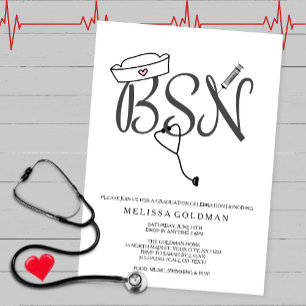 Convites A graduação da enfermeira de BSN RN convida