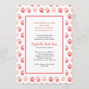 Convites A graduação da escola veterinária dos impressõ