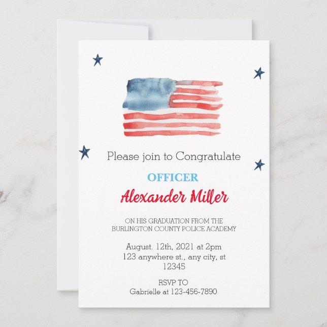 Convites à Graduação Policial ou Reforma Policial (Frente)