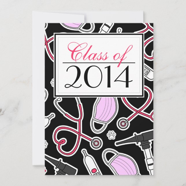 Convites A graduação veterinária da escola do técnico (Frente)