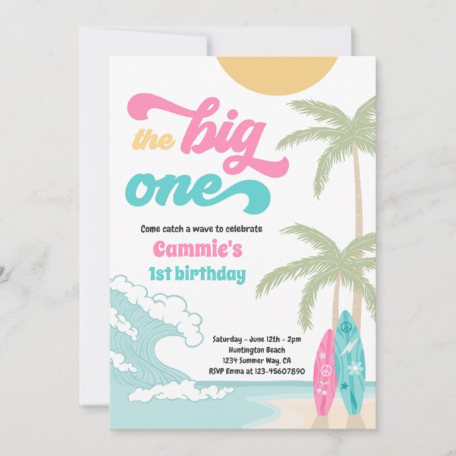 Convites A Grande Festa do primeiro aniversario do Surf Ret (Frente)