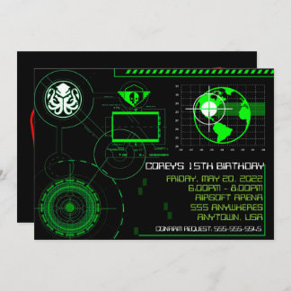 Convites A guerra Airsoft militar 5x7 convida o globo