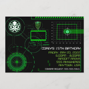 Convites A guerra Airsoft militar 5x7 convida Wyoming