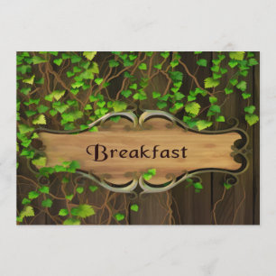 Convites A hera cobriu a cerca & o pequeno almoço de