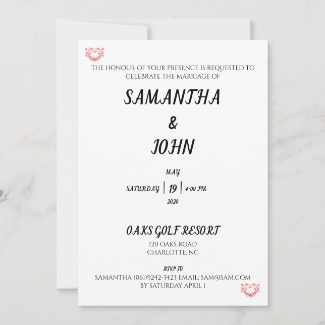 Convites A Honra Da Sua Presença (Frente)