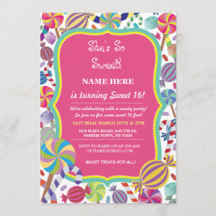 Convites A idade do doce 16 ou algum dos doces da sobremesa