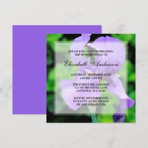 Convites A íris roxa floresce a festa de aniversário do 9