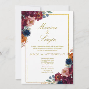 Convites A joia elegante com o casamento espanhol de moldur