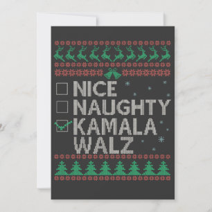 Convites A Kamala Harris Suéter Feio de Natal Eleição