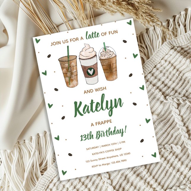 Convites A Latte of Fun Birthday Invitation (Criador carregado)