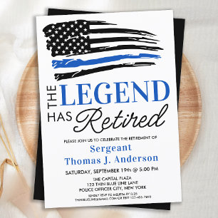 Convites A Legenda Personalizada Da Polícia Aposentou-Se