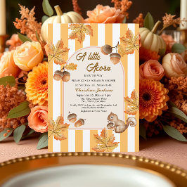 Convites A Little Acorn Fall Plaids Baby Shower  Invitation