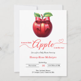 Convites A Little Apple Is On The Way | Fall Baby Shower