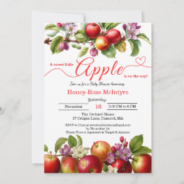 Convites A Little Apple Is On The Way | Fall Baby Shower 