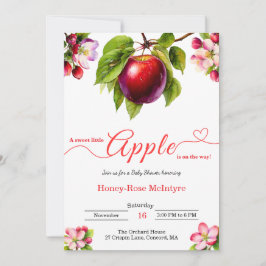 Convites A Little Apple Is On The Way | Fall Baby Shower 