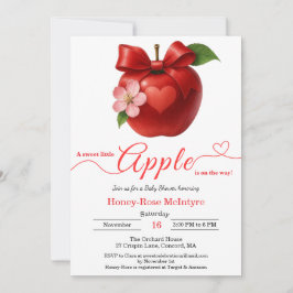 Convites A Little Apple Is On The Way | Fall Baby Shower 