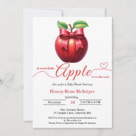 Convites A Little Apple Is On The Way | Fall Baby Shower 