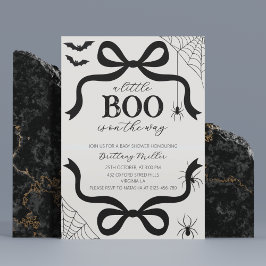 Convites A Little Boo Baby Shower Halloween Bow Invitation
