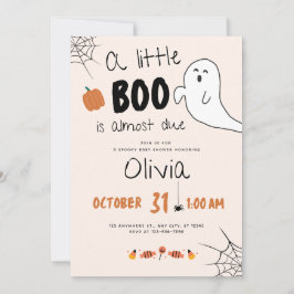 Convites A little Boo Is Almost Due baby shower invitation