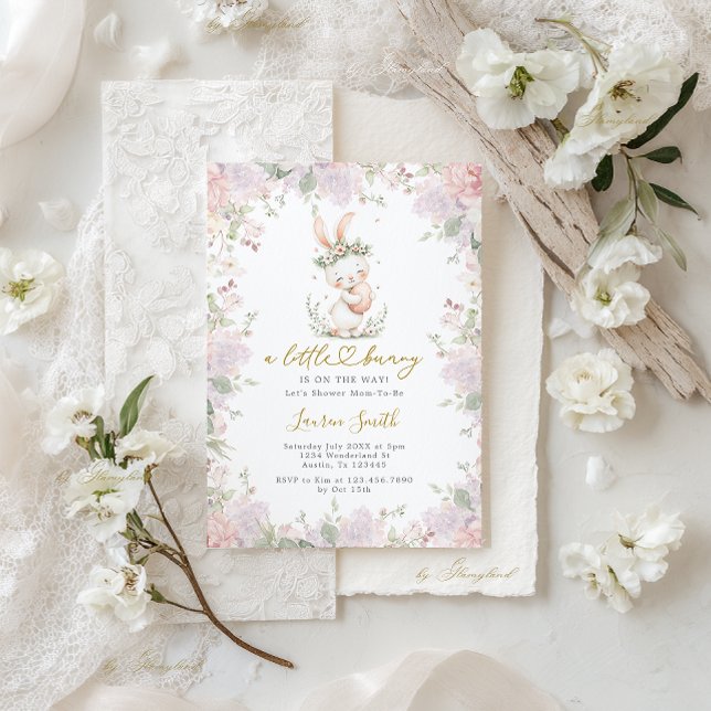 Convites A little Bunny Is On The Way Baby Shower (Criador carregado)