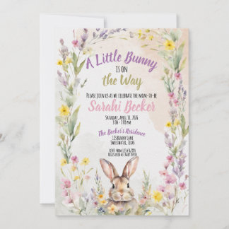Convites A Little Bunny is On the Way - Baby Shower Invite
