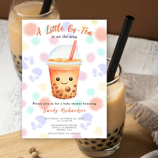 Convites A Little Cu-Tea Bubble Tea Baby Shower (Criador carregado)