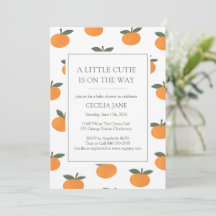 A Little Cutie Orange Gender Neutral Baby Shower