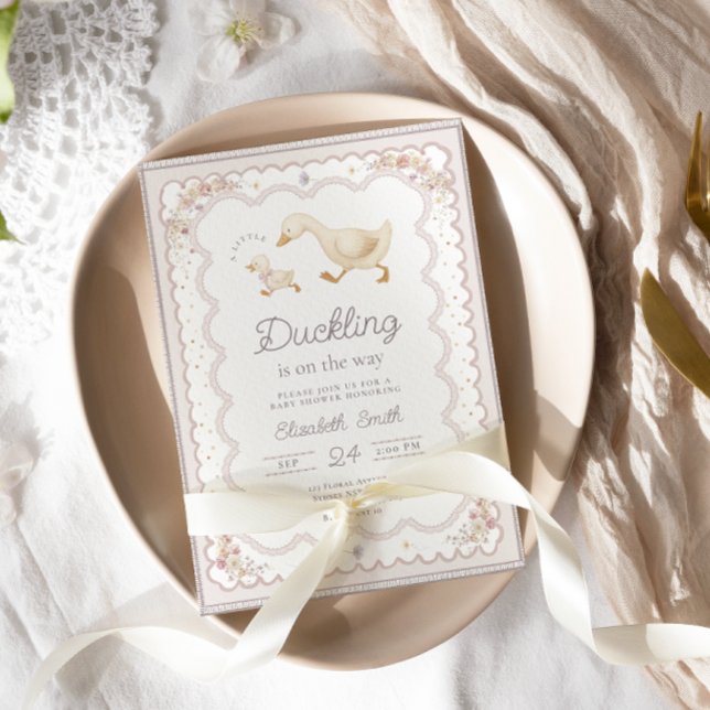 Convites A Little Duckling is on The Way Baby Shower (Criador carregado)