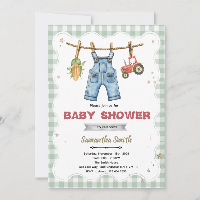 Convites A Little Farmer is on the Way shower invite (Frente)