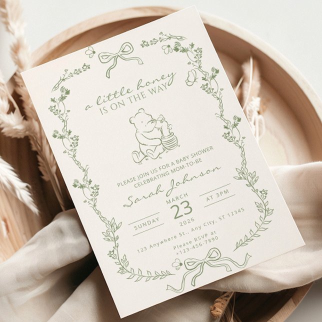 Convites A Little Honey Is On The Way Baby Shower Invite (Criador carregado)