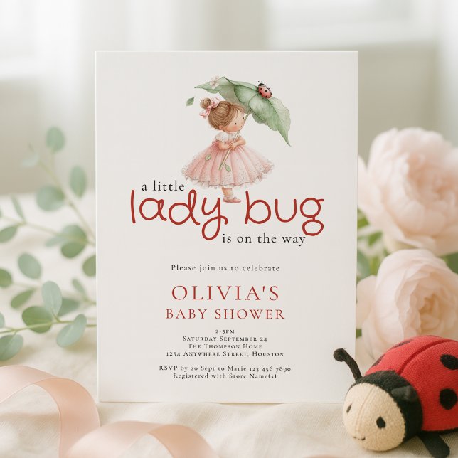 Convites A Little Lady Bug Baby Shower (Criador carregado)