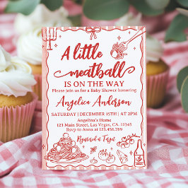 Convites A Little Meatball Italian Baby Shower Invitation