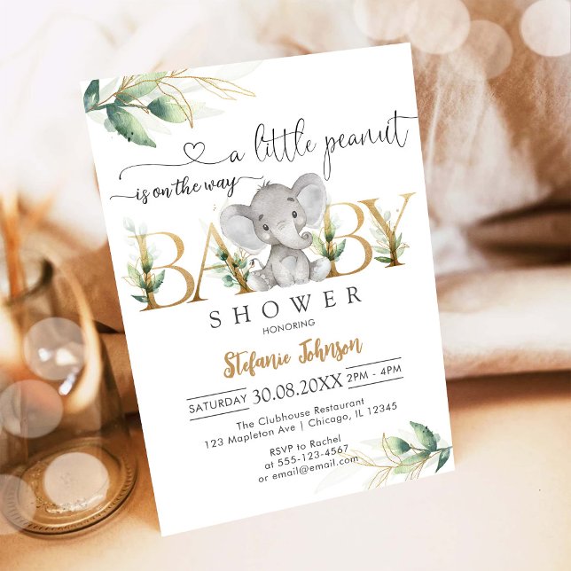 Convites A Little Peanut Baby Shower Invitation (Criador carregado)