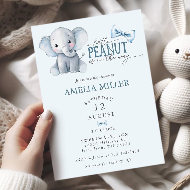 Convites A Little Peanut is on the Way Elephant Baby Shower (A Little Peanut is on the Way Elephant Baby Shower Invitation)