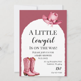 Convites A Little Pink Cowgirl Is On The Way