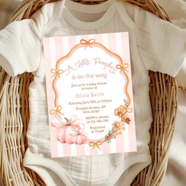 Convites A Little Pumpkin Fall Baby Shower (Criador carregado)