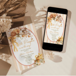 Convites A Little Pumpkin Floral Baby Shower Invitation