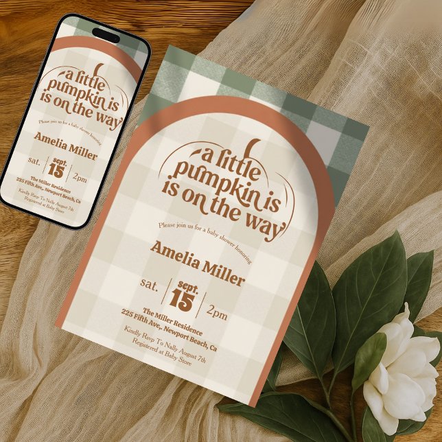 Convites A Little Pumpkin Is On The Way Fall Baby Shower (Criador carregado)