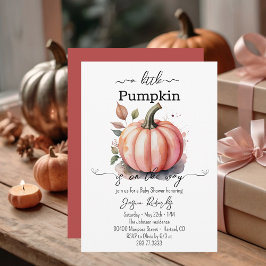 Convites A Little Pumpkin Pink Baby Shower Invitation