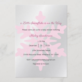 Convites A Little Snowflake is on the Way Invitation, Baby