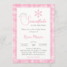 A Little Snowflake Pink Winter Girl Baby Shower
