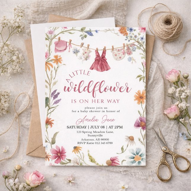 Convites a little wildflower baby shower (Criador carregado)