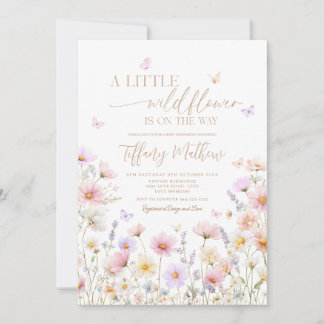 Convites A Little Wildflower Baby Shower Invitation 