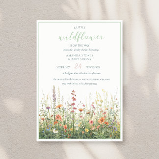 Convites A Little Wildflower Girl Boho Baby Shower