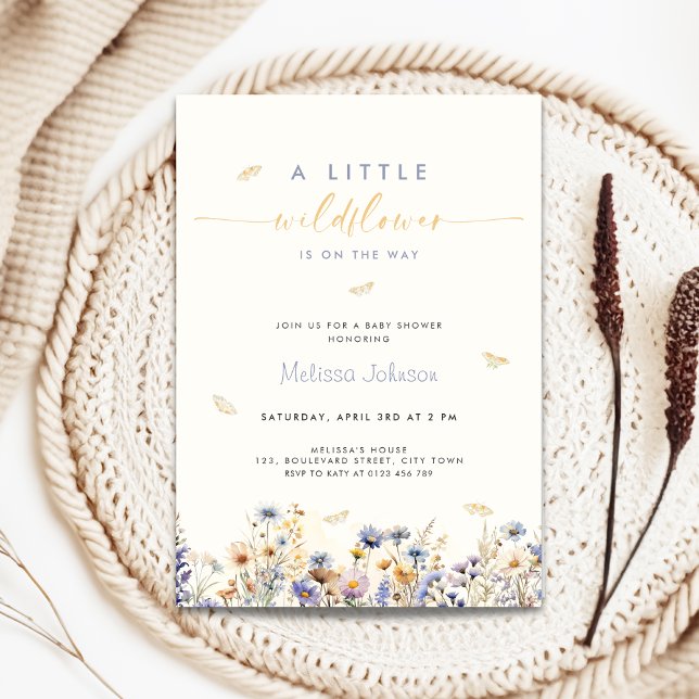 Convites A Little Wildflower Spring Baby Shower Invitation (Wildflower baby shower invitation)