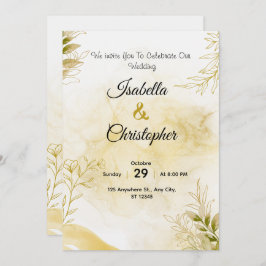 Convites A luxurious wedding invitation in elegant gold