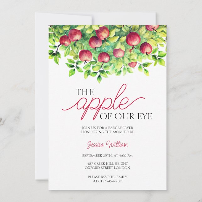 Convites A Maçã do Nosso Chá de fraldas de Ação de Graças (Frente)