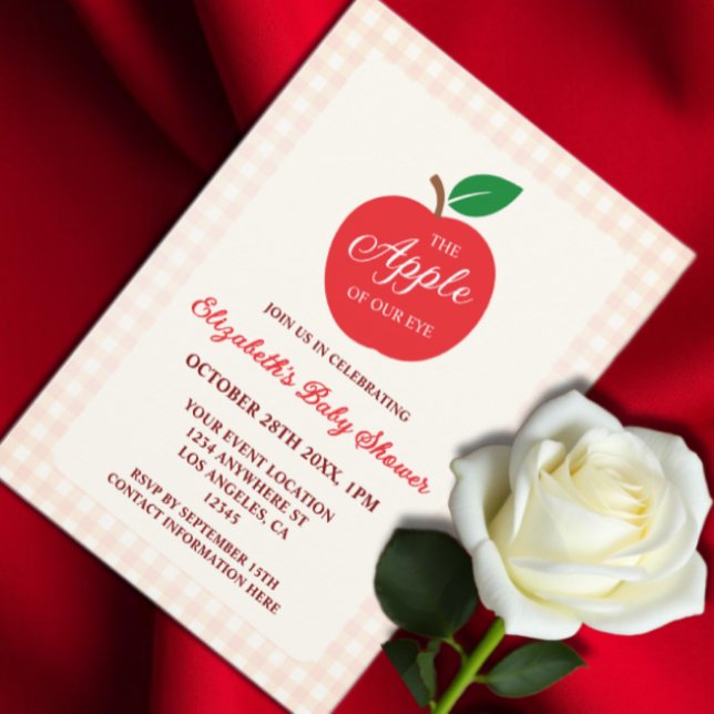 Convites A Maçã Do Nosso Chá de fraldas De Olhos (Criador carregado)