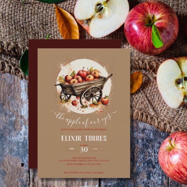 Convites A Maçã Do Nosso Chá de fraldas De Olhos (Criador carregado)